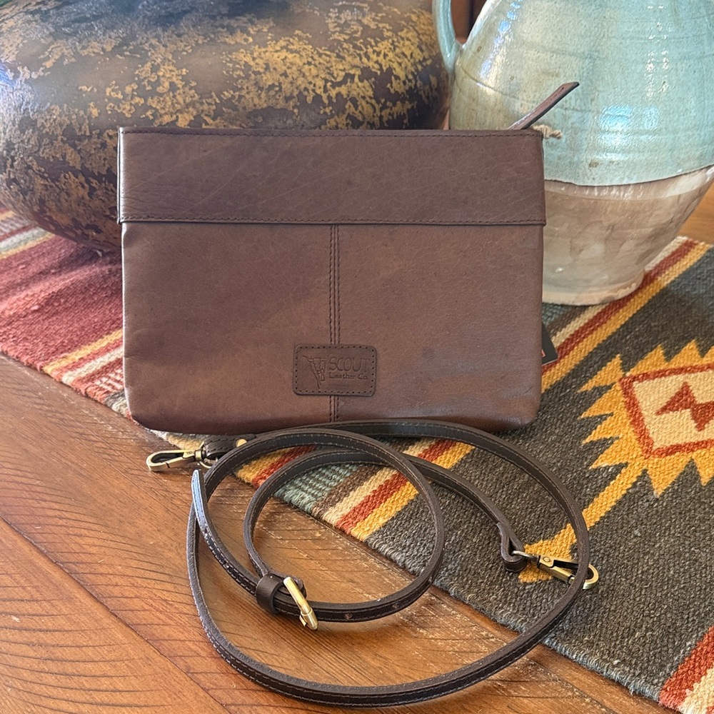 Scout Dark Brown Leather Crossbody Bag